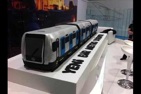 A cake was used to represent external design of the metro cars at EurasiaRail.